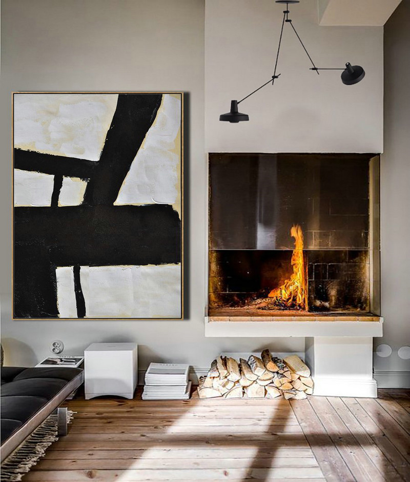 Hand Painted Extra Large Abstract Painting,Minimalist Painting On Canvas, Palette Knife Vertical Minimal Art - Original Art Acrylic Painting
